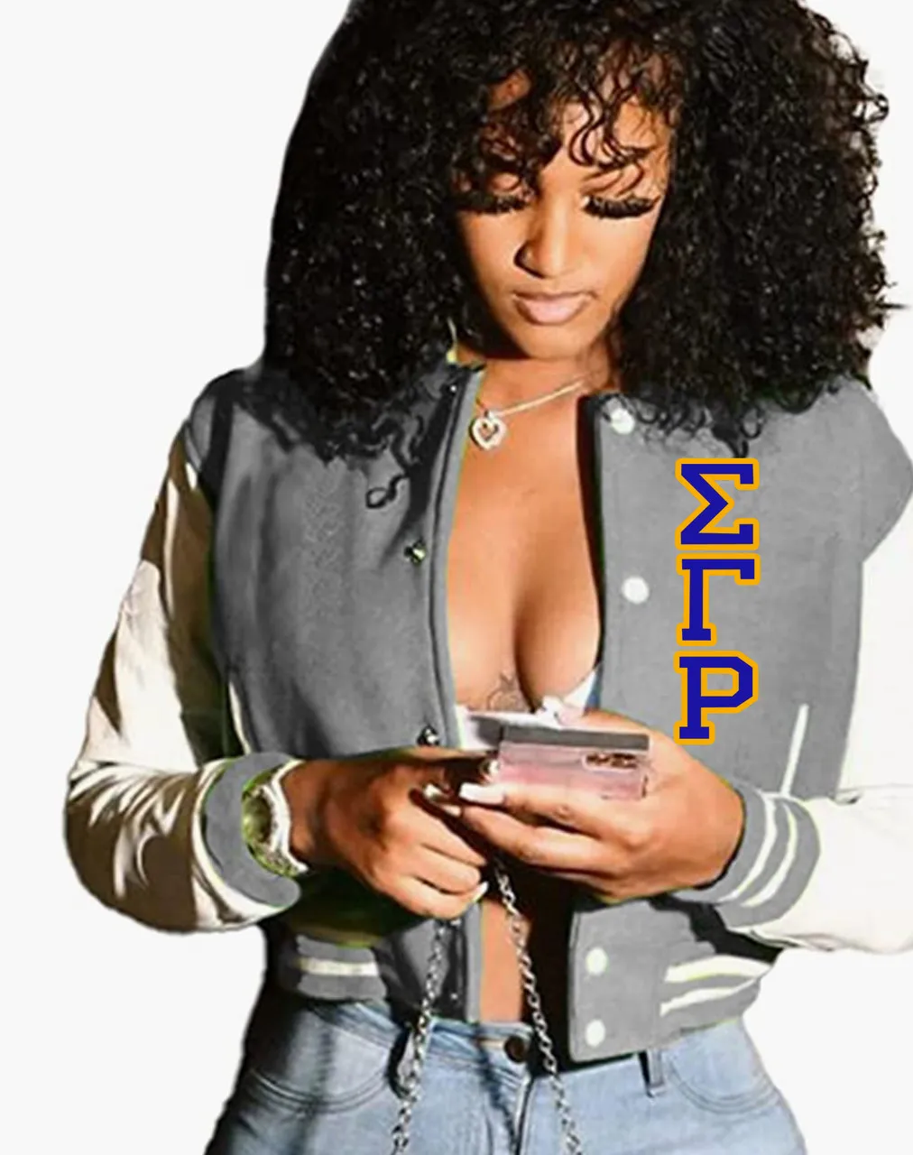 100th Centennial Deference Clothing® compatible with Sigma Gamma Rho Clothing® Chapter 54 Women's Baseball Jacket Letters