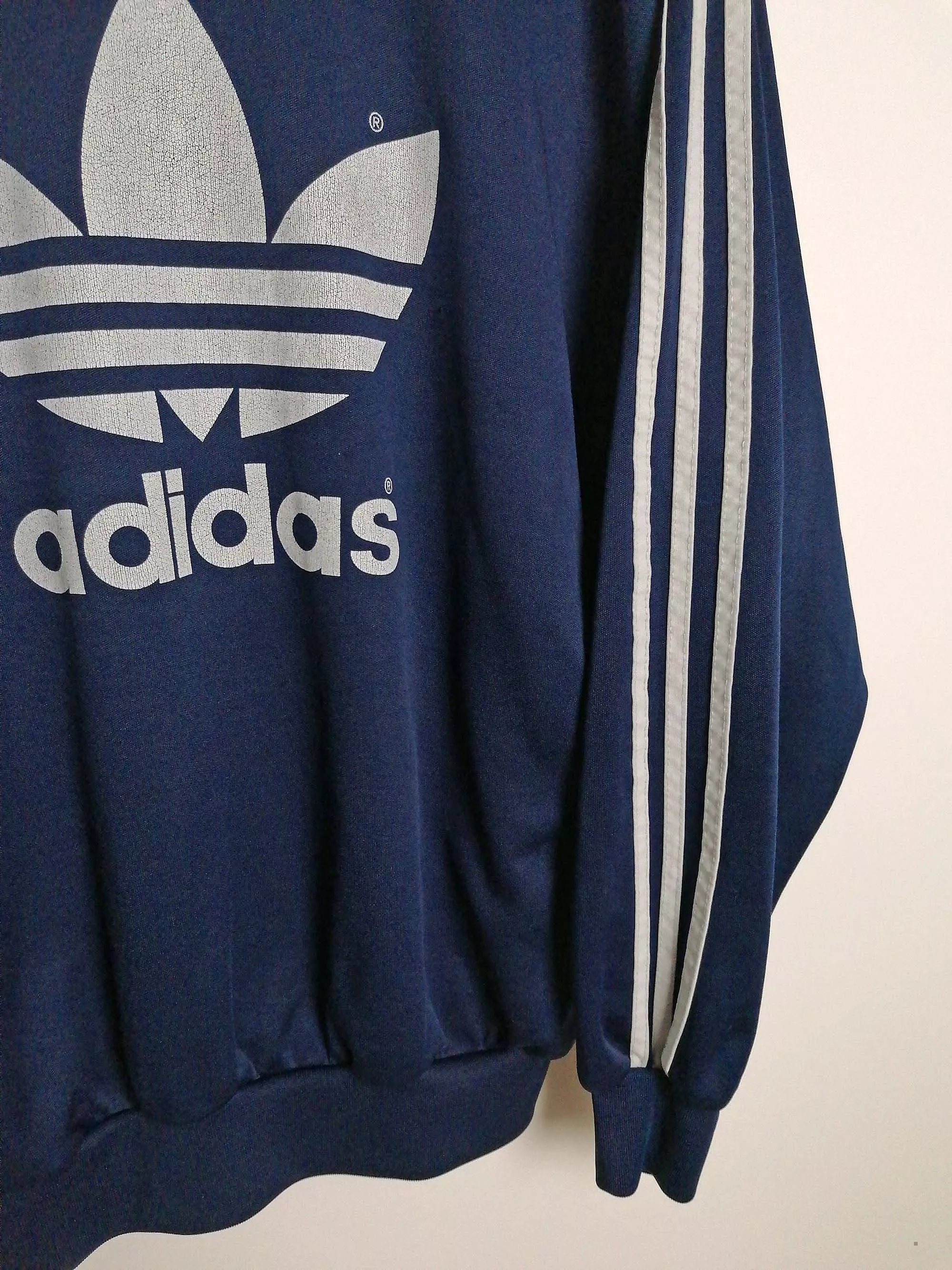 90's ADIDAS Originals Big Logo Trefoil Polyester Sweatshirt - size S / D4