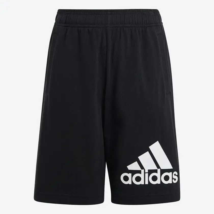 ADIDAS JUNIOR ESSENTIALS BIG LOGO COTTON BLACK SHORTS