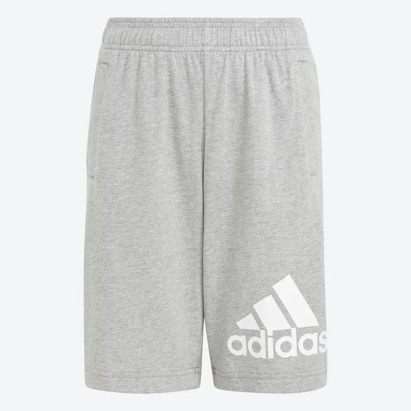 ADIDAS JUNIOR ESSENTIALS BIG LOGO COTTON GREY SHORTS