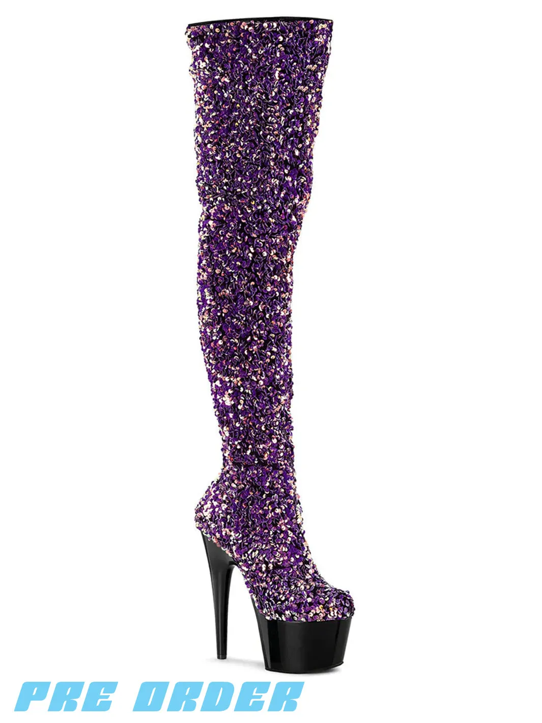 ADORE-3020 - PURPLE MULTI SEQUINS  PRE ORDER 