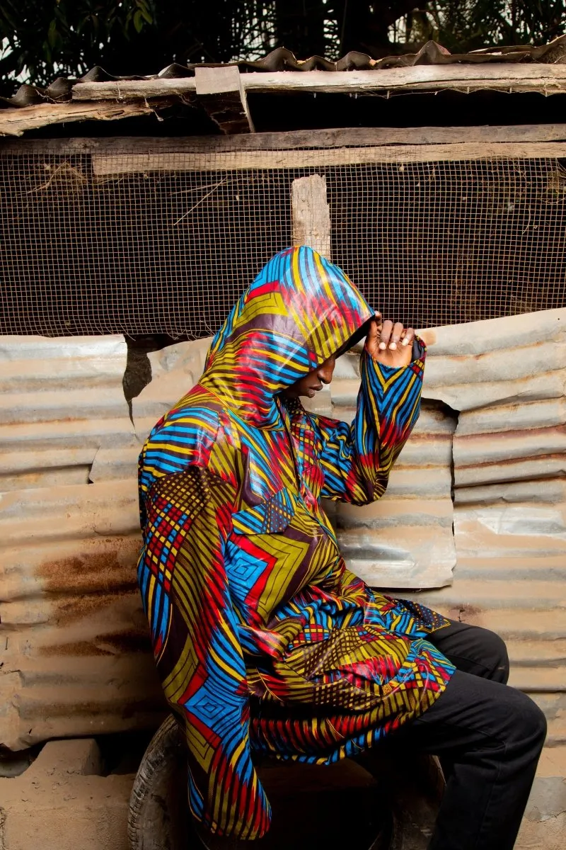 African Hooded Jacket In Wow Print