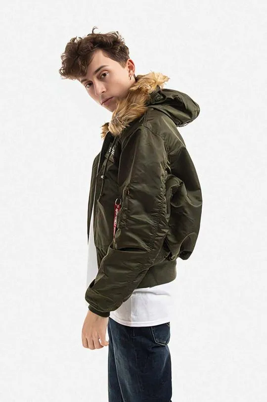 Alpha Industries jacket 45P Hooded Custom men's green color 113145.257