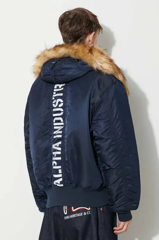 Alpha Industries jacket 45P Hooded Custom men's navy blue color 113145.07