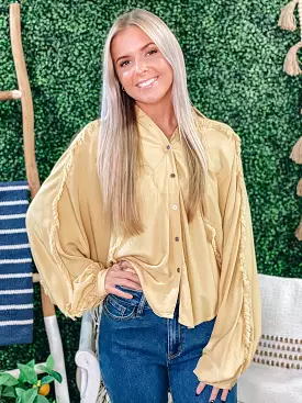 Ashley Frayed Button Up Blouse