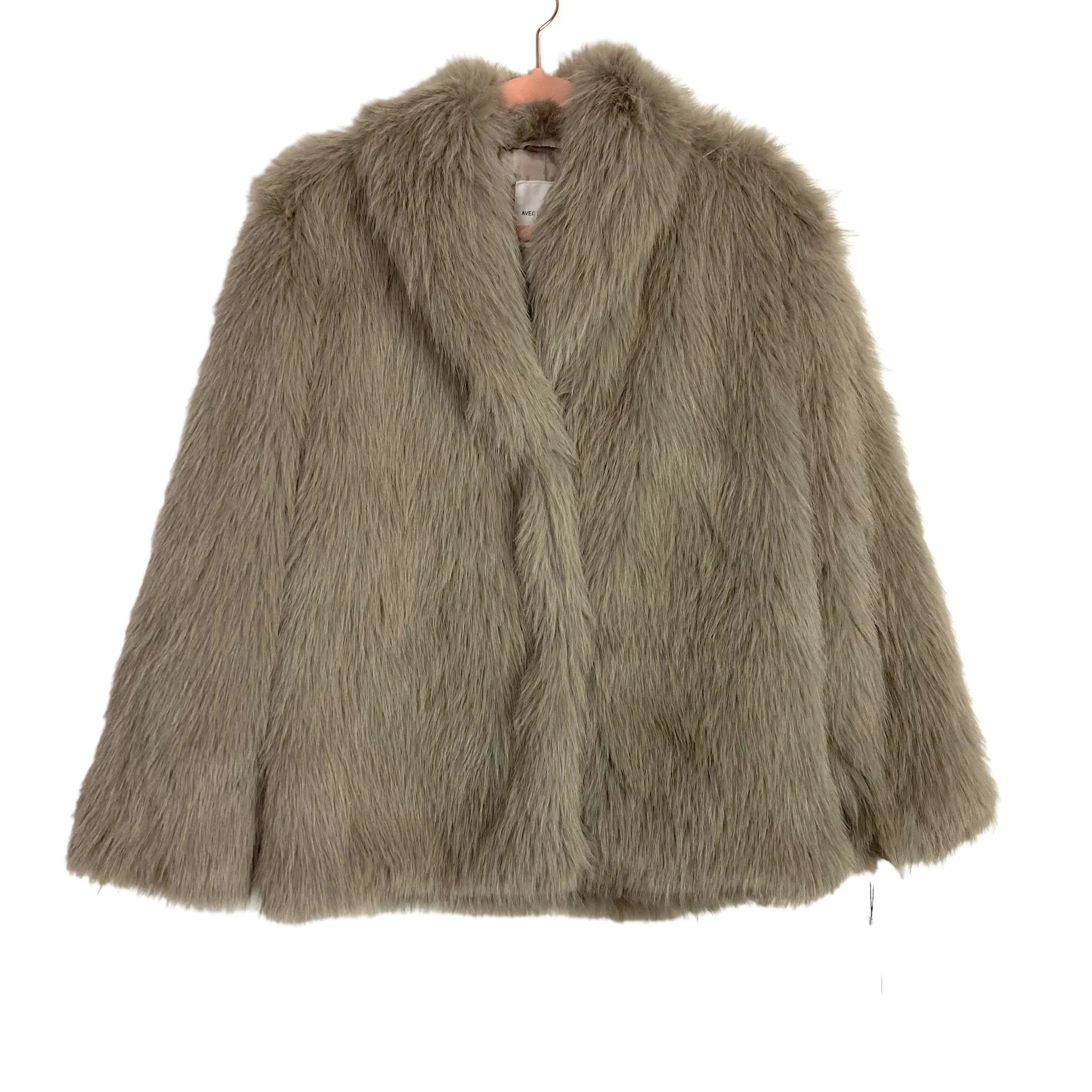 Avec Les Filles Grey Faux Fur Jacket NWT- Size XS