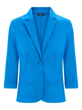 Blazer con manica 3/4 in Satin Power - Ibiza Blue