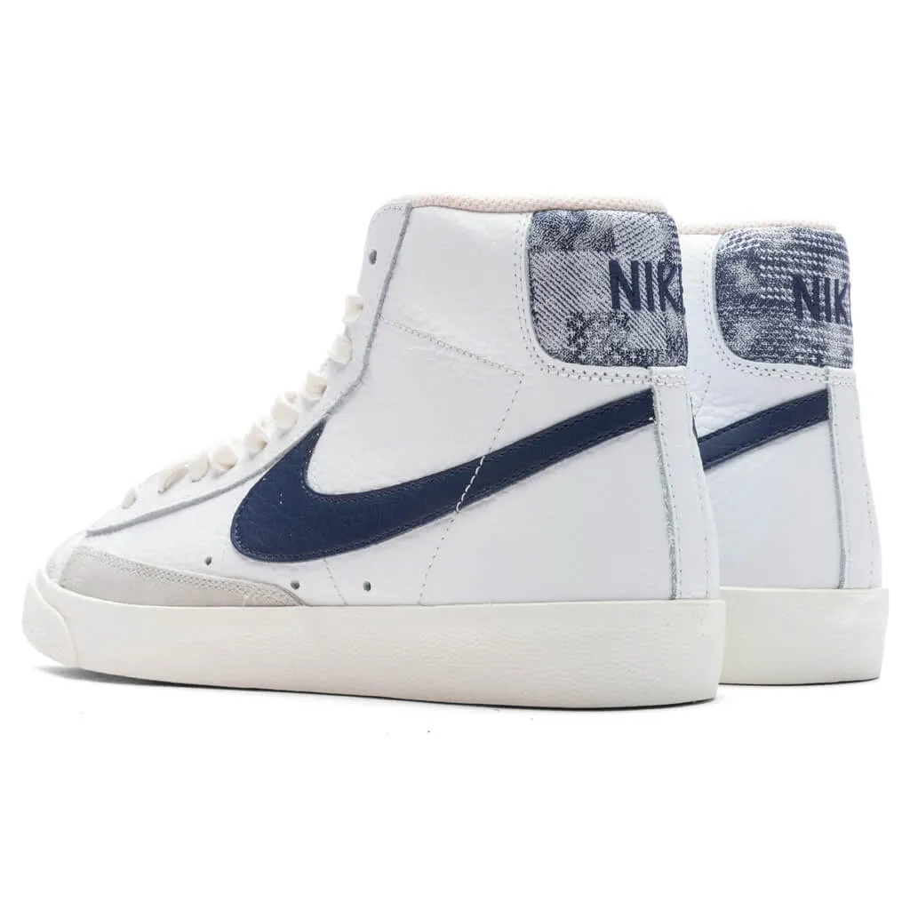 Blazer Mid '77 Washed Denim - White/Midnight Navy/Sail