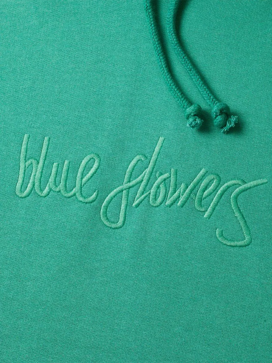 Blue Flowers Handsworth Hoody - Bottle Green