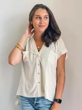 Bodie Button Down Linen Top