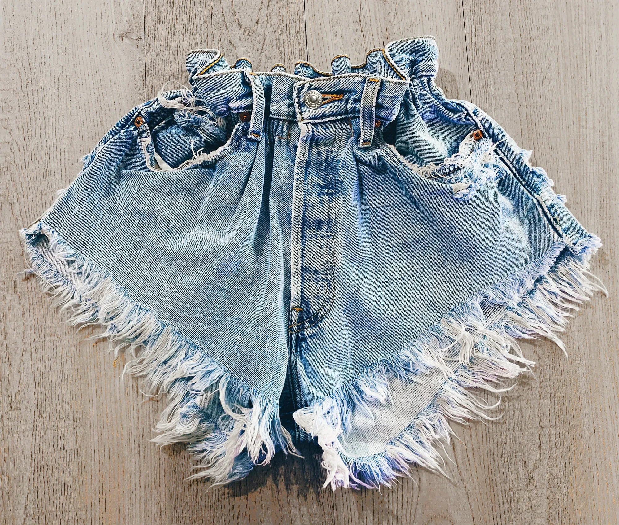 Boho Vintage Classic Blue High Waisted Shorts