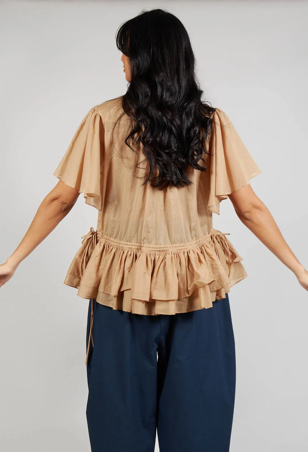 Button Up Blouse in Camel