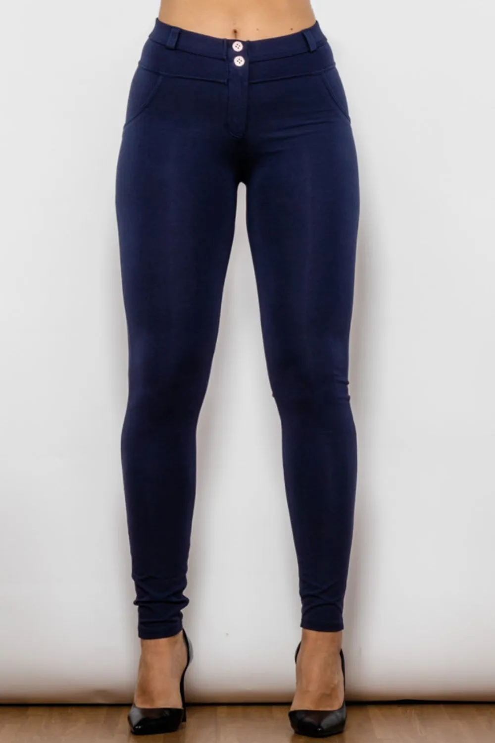 Buttoned Skinny Long Leggings