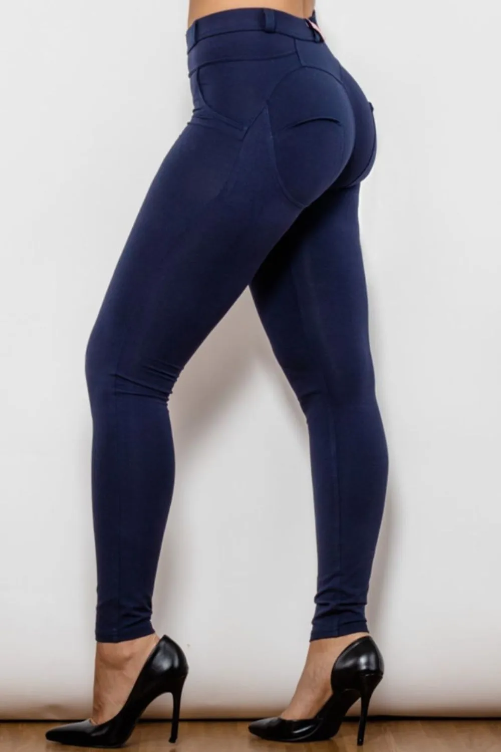 Buttoned Skinny Long Leggings