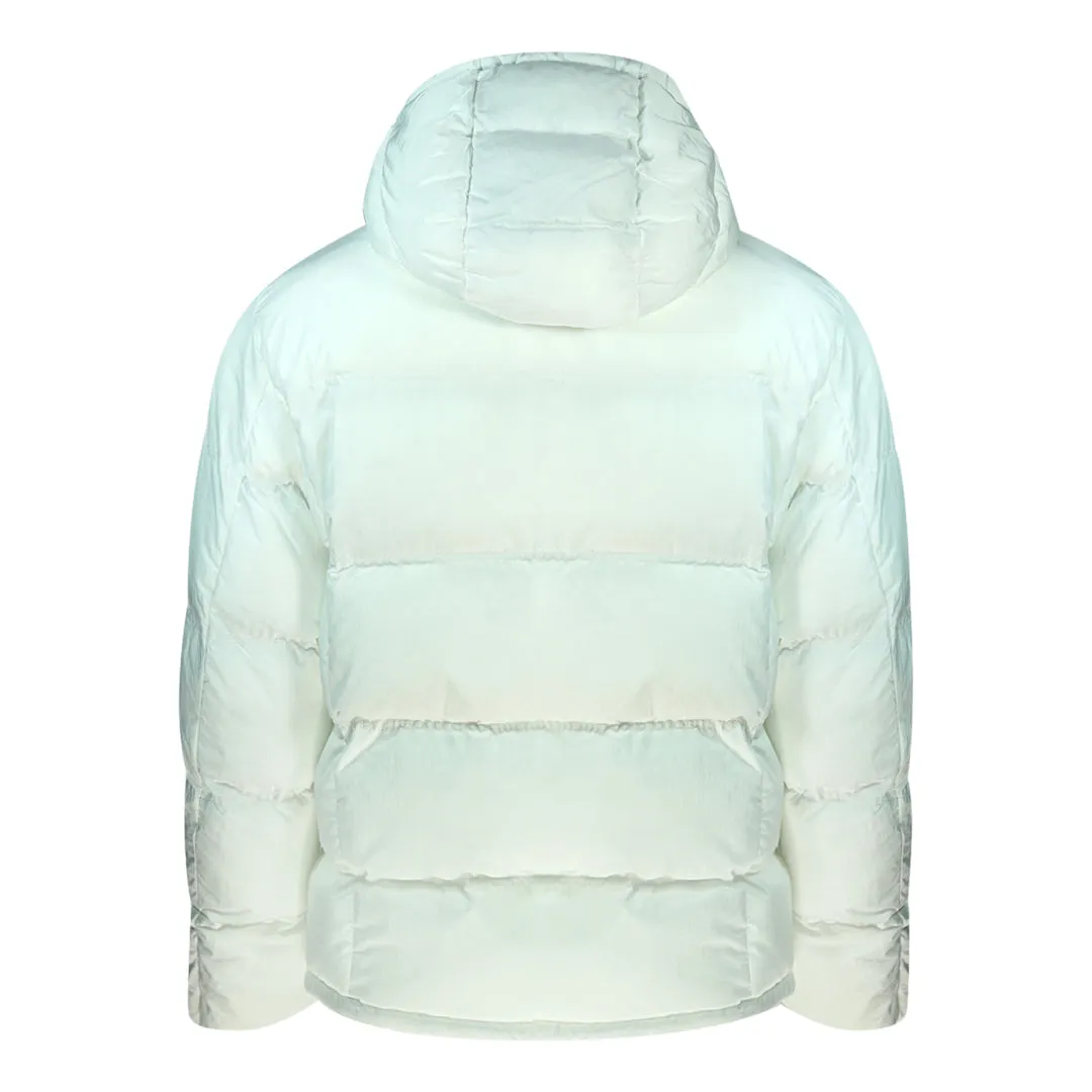 Champion Branded White Hooded Padded Jacket