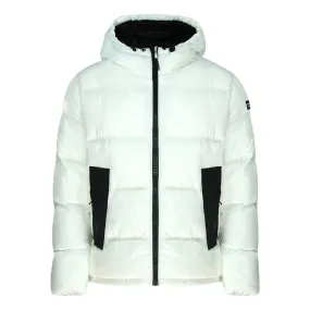 Champion Branded White Hooded Padded Jacket