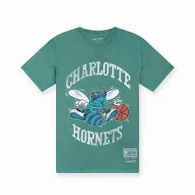 Charlotte Hornets Vintage HWC Big Logo Colour Tee - Faded Aqua