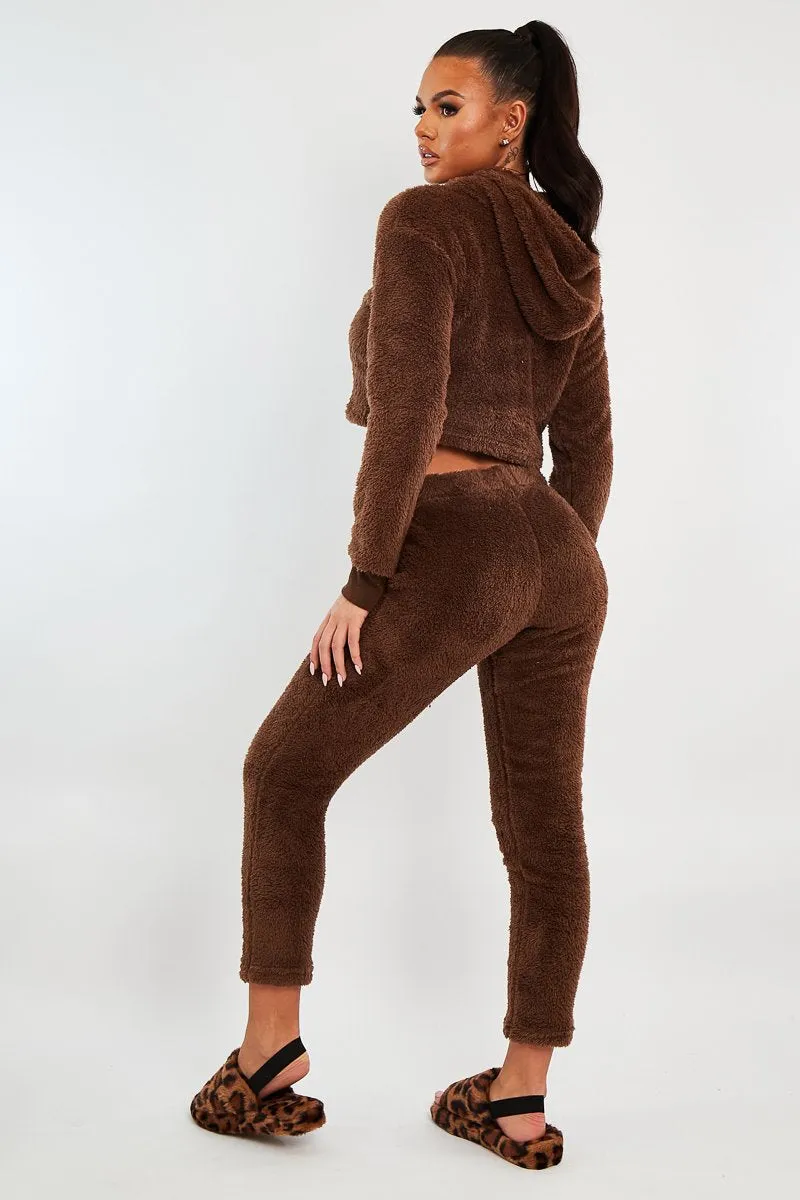 Chocolate Soft Teddy Leggings - Evani