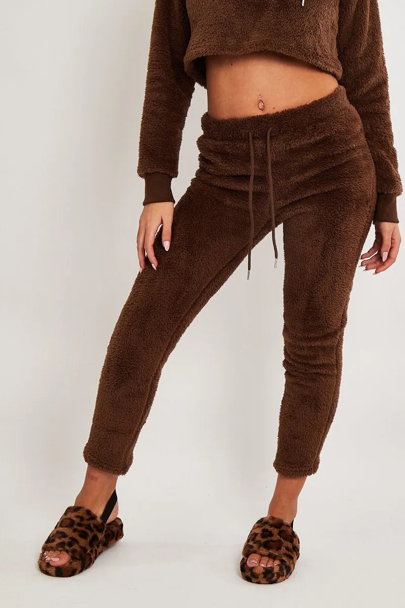 Chocolate Soft Teddy Leggings - Evani