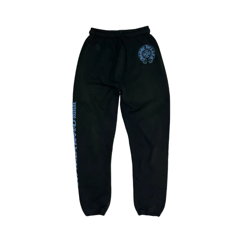 Chrome Hearts Black Blue Spellout Logo Trackpants Vintage