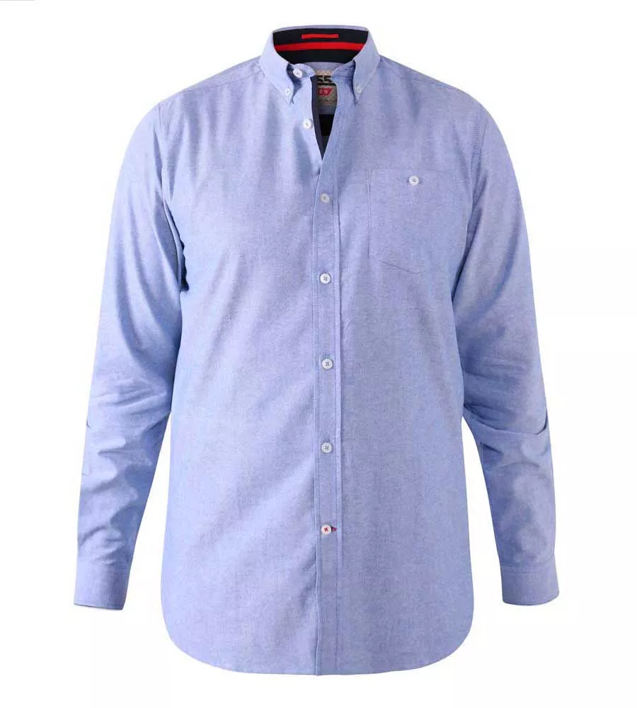 D555 Mens Long Sleeve Oxford Shirt With Button Down Collar And Pocket (COLCHESTER 2)