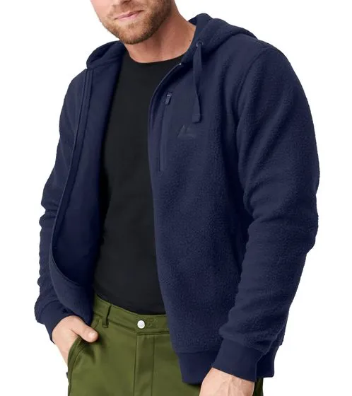 DANISH ENDURANCE Chaqueta de entretiempo para hombre, acogedora chaqueta polar con capucha, chaqueta sostenible con certificació