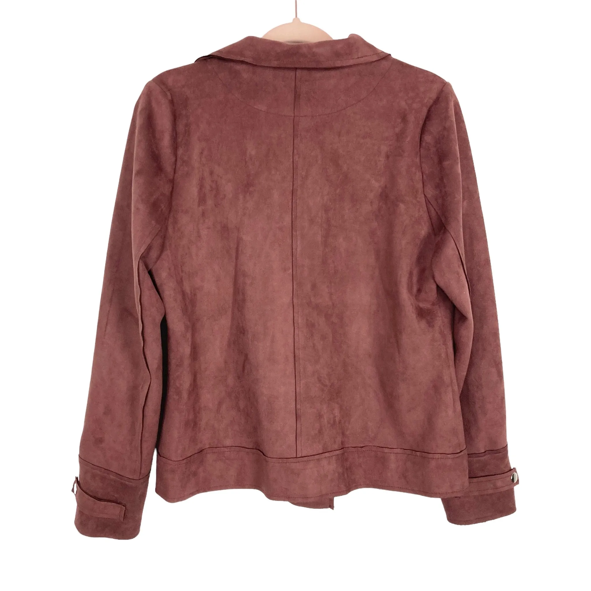 Doe & Rae Mauve Brown Suede Moto Jacket- Size L (see notes)