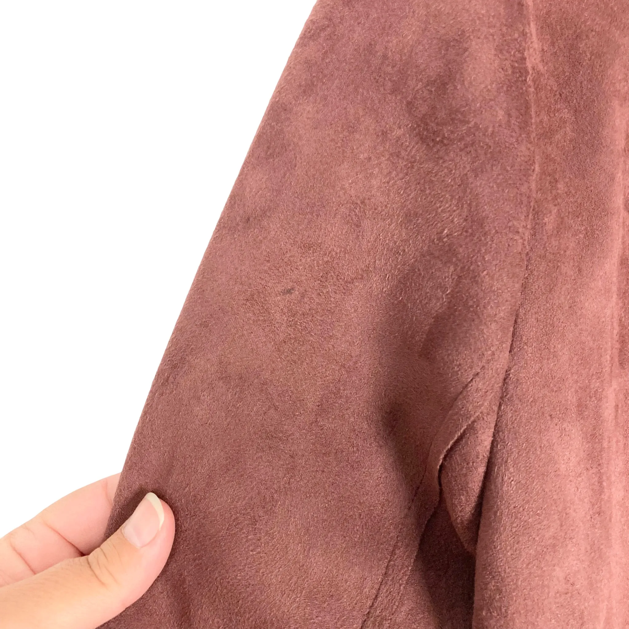 Doe & Rae Mauve Brown Suede Moto Jacket- Size L (see notes)