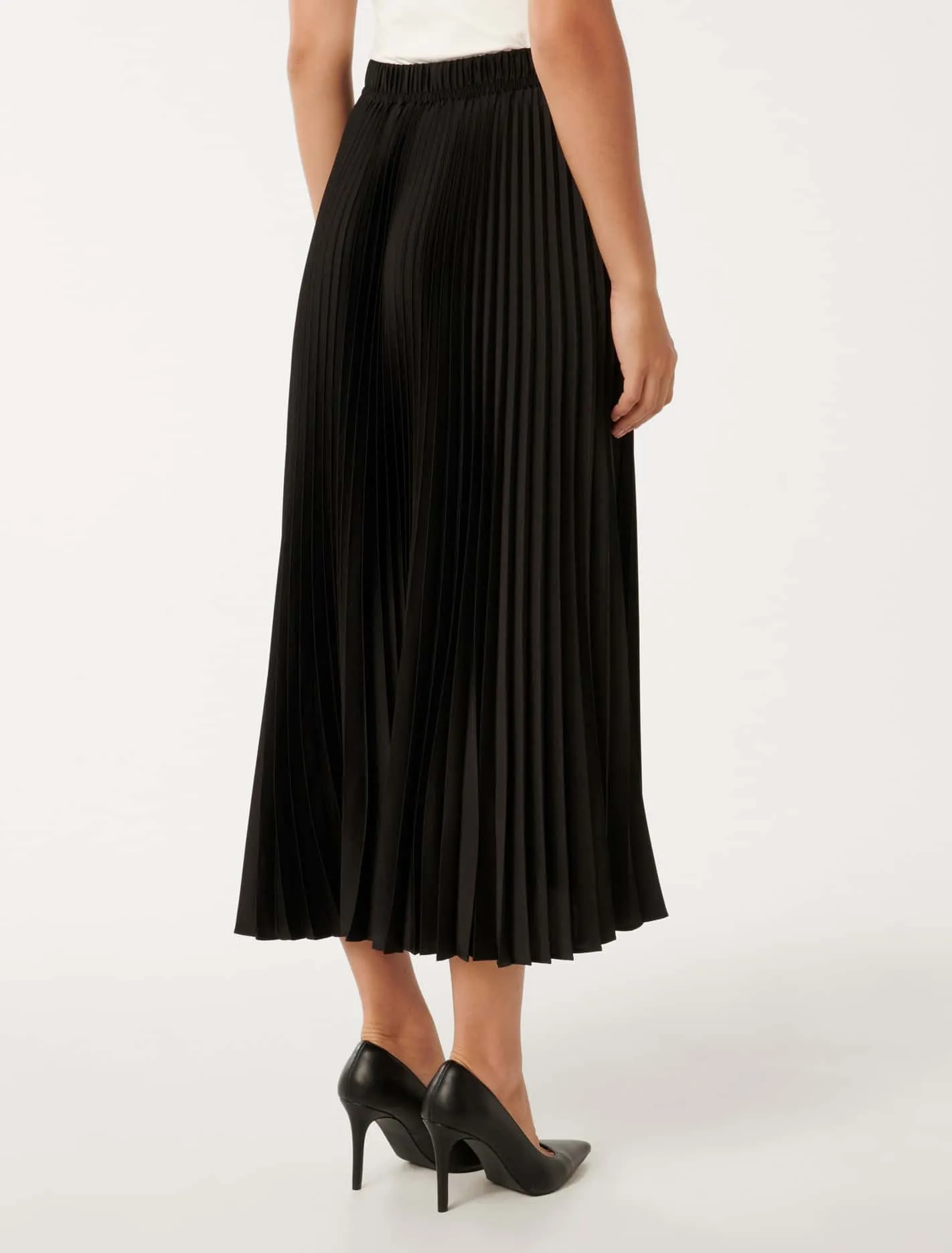 Estelle Satin Pleated Maxi Skirt