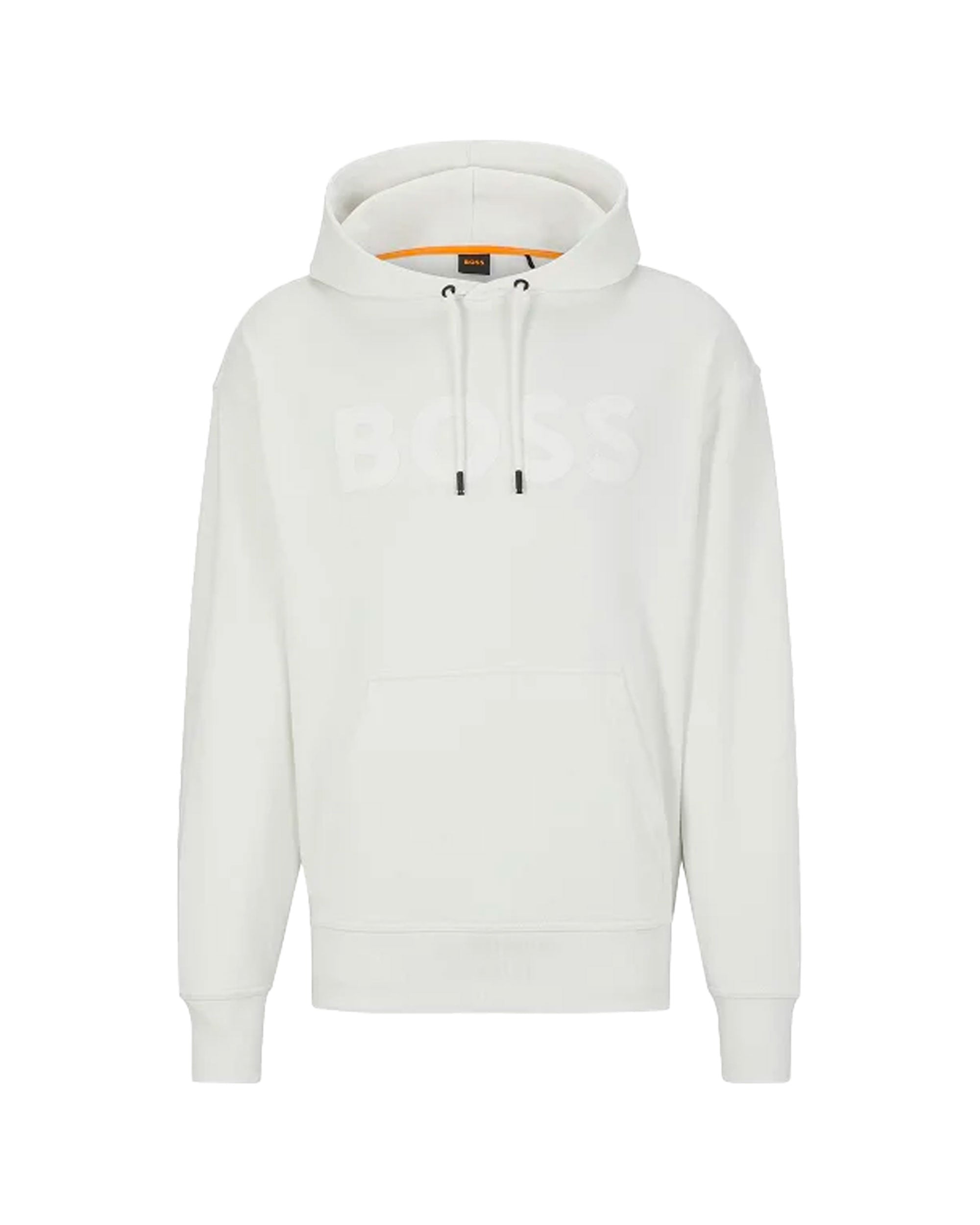 Felpa Uomo Boss Big Logo Bianco