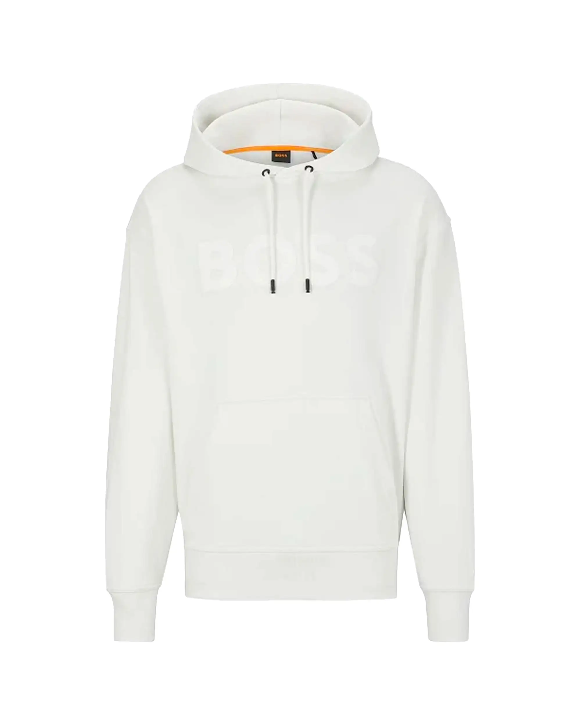 Felpa Uomo Boss Big Logo Bianco