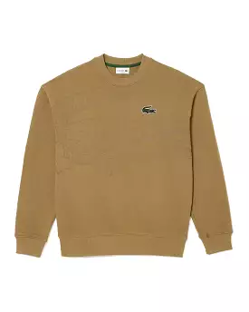 Felpa Uomo Lacoste Big Logo Marrone