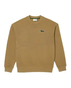 Felpa Uomo Lacoste Big Logo Marrone