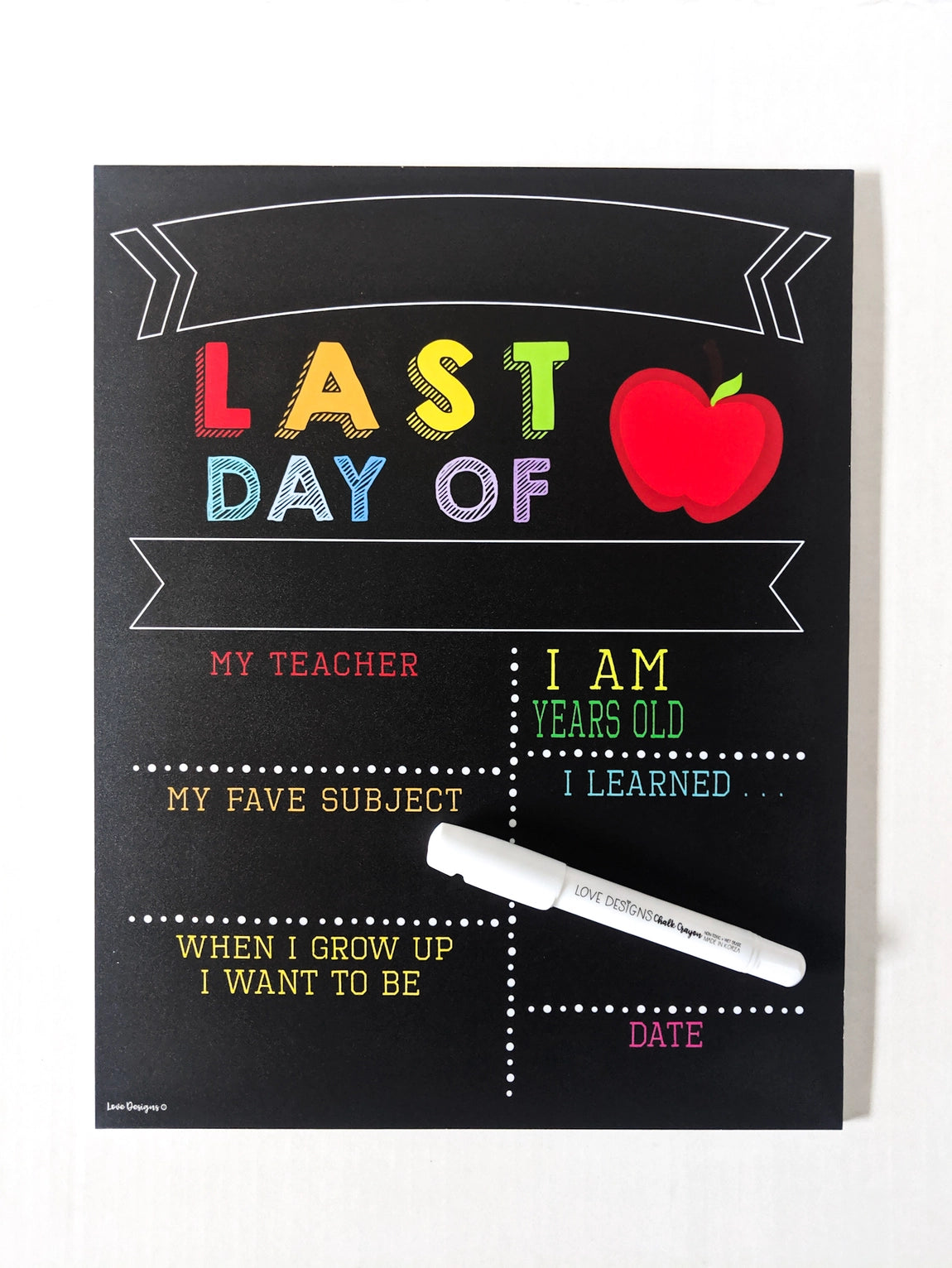 First & Last Day of School Chalkboard Sign (SALE)