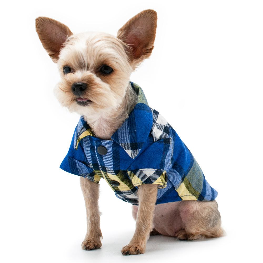 Flannel Button Down Dog Shirt