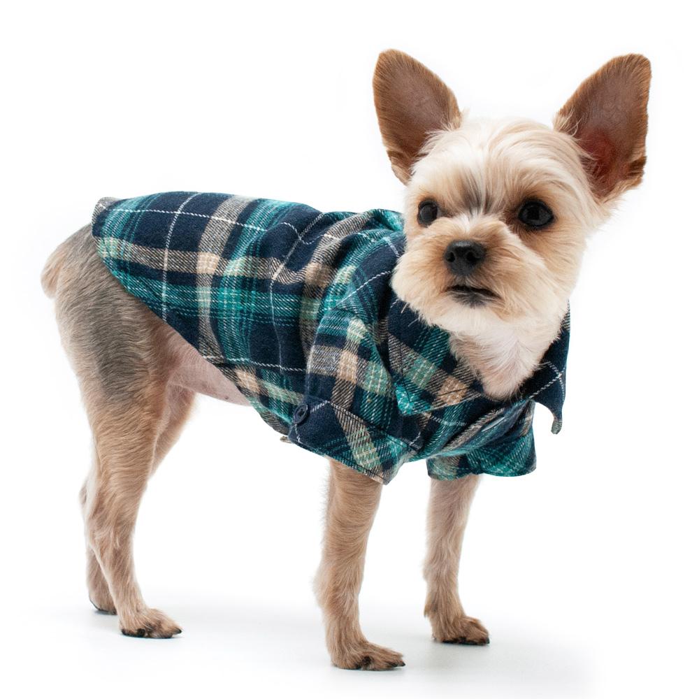 Flannel Button Down Dog Shirt