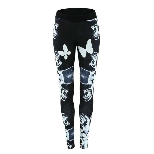 Floral Printed Leggings Fitness Pants Women Slim High Waist Pants Summer Sweatpants Pantalon Femme#0521 SM6