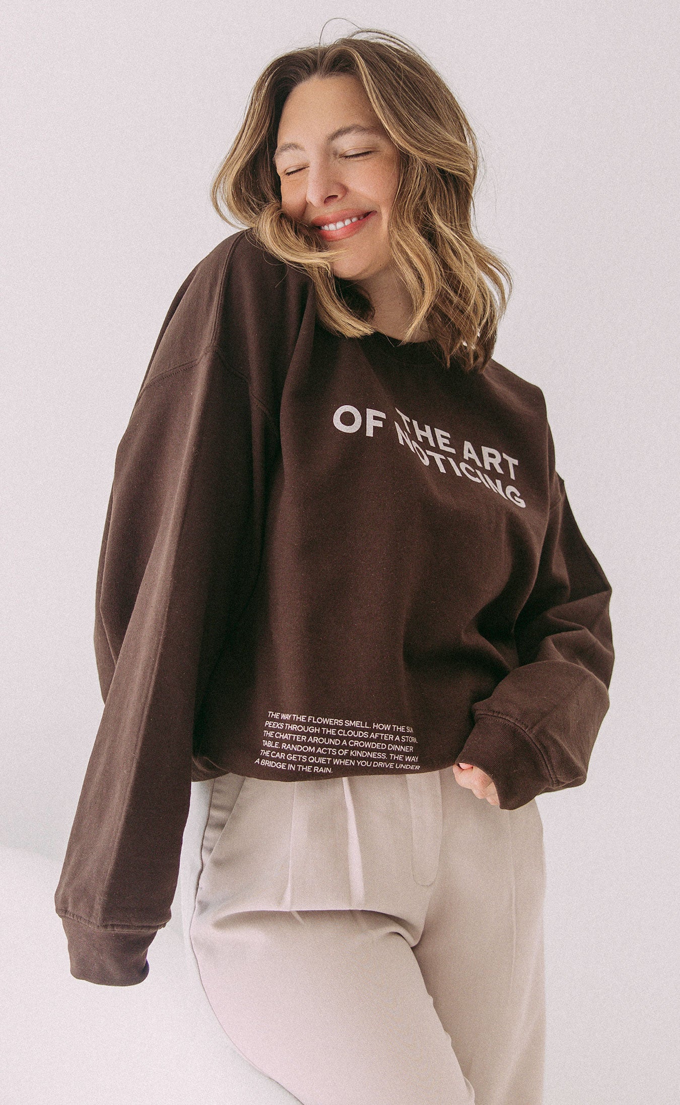 friday + saturday x jo johnson overby: the art of noticing sweatshirt