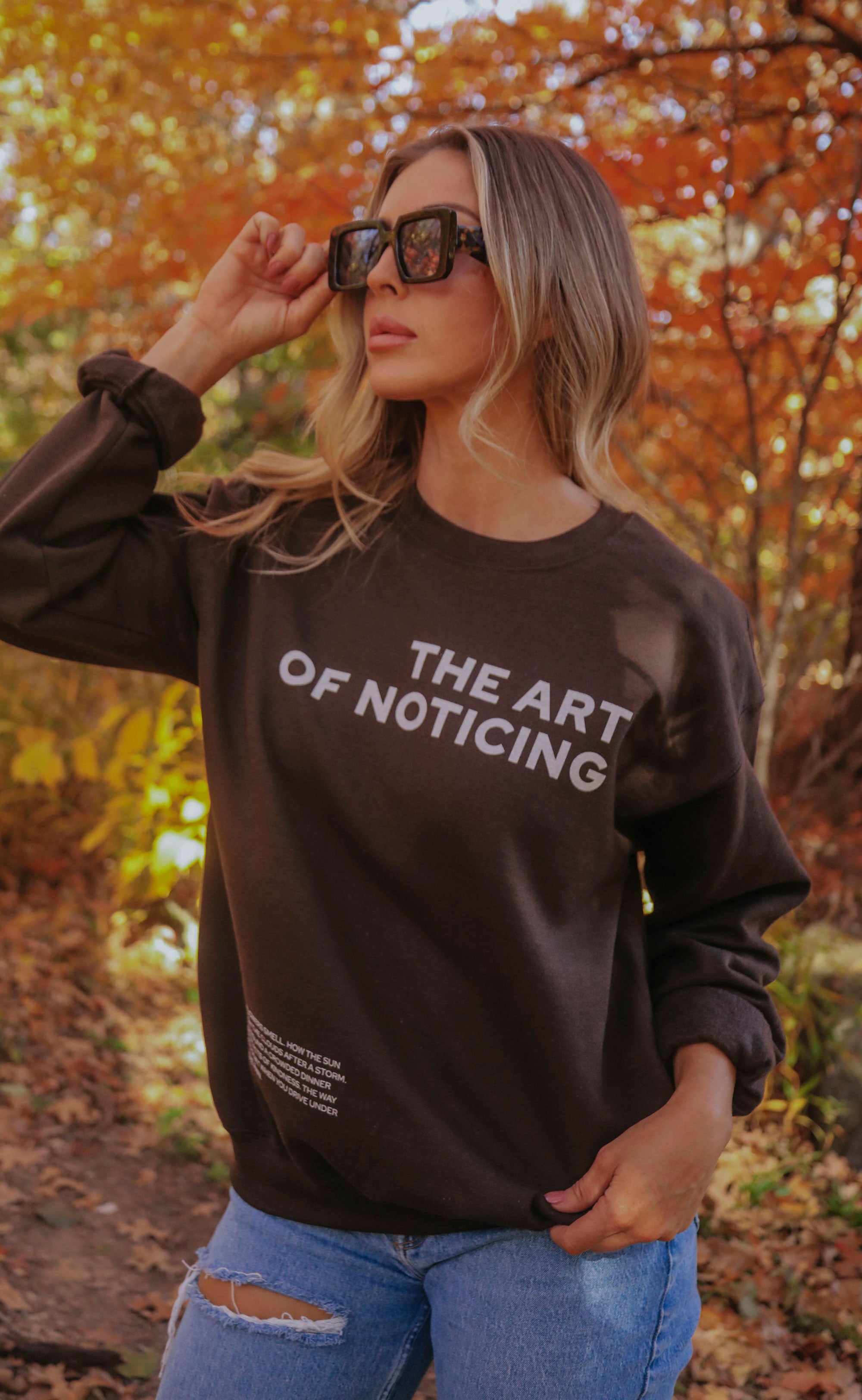 friday + saturday x jo johnson overby: the art of noticing sweatshirt