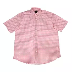 'FX Fusion' Men's Stretch Plaid Button Down - Coral / Pink