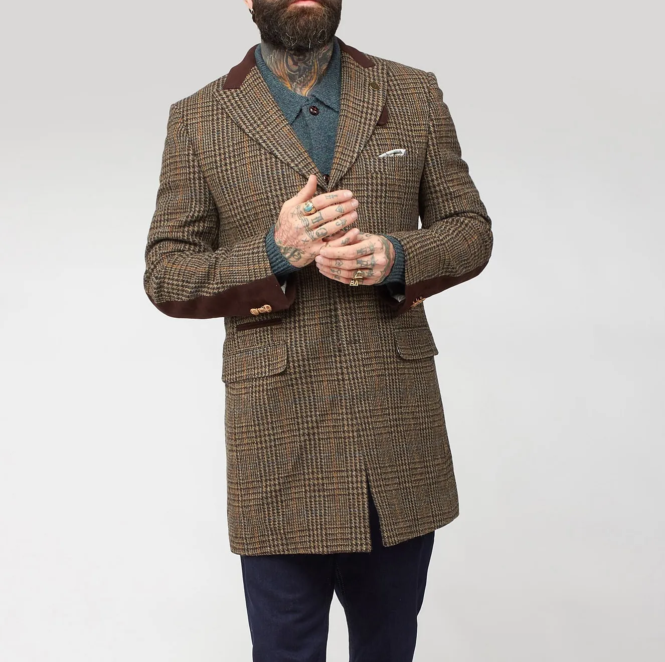 GIBSON Tweed-Overcoat-Single-Breasted-'The Firnlee' Brown