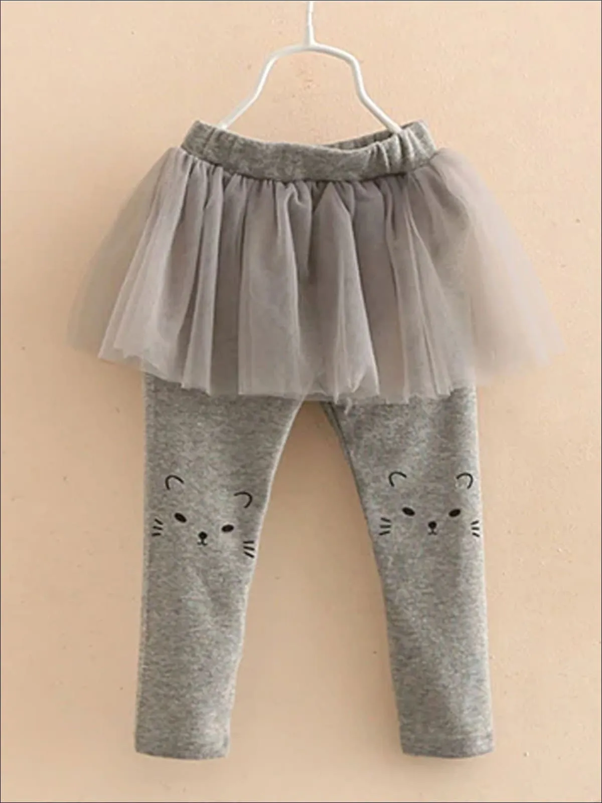 Girls Cat Print Tutu Skirt Leggings