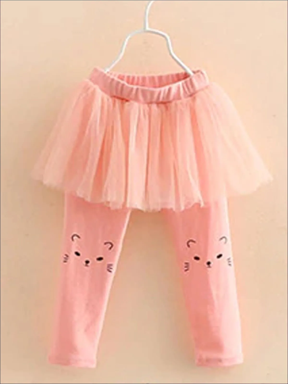 Girls Cat Print Tutu Skirt Leggings