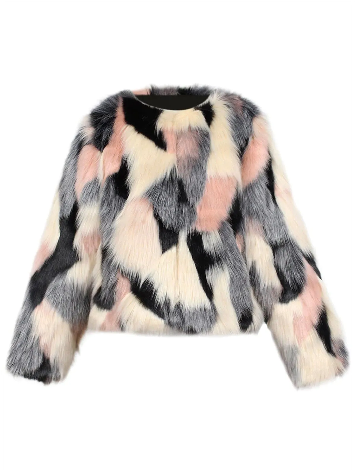 Girls Colorful Fall Faux Fur Jacket (3 Color Jacket)