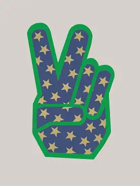 GREEN PEACE & STARS PRINT 50 x 40