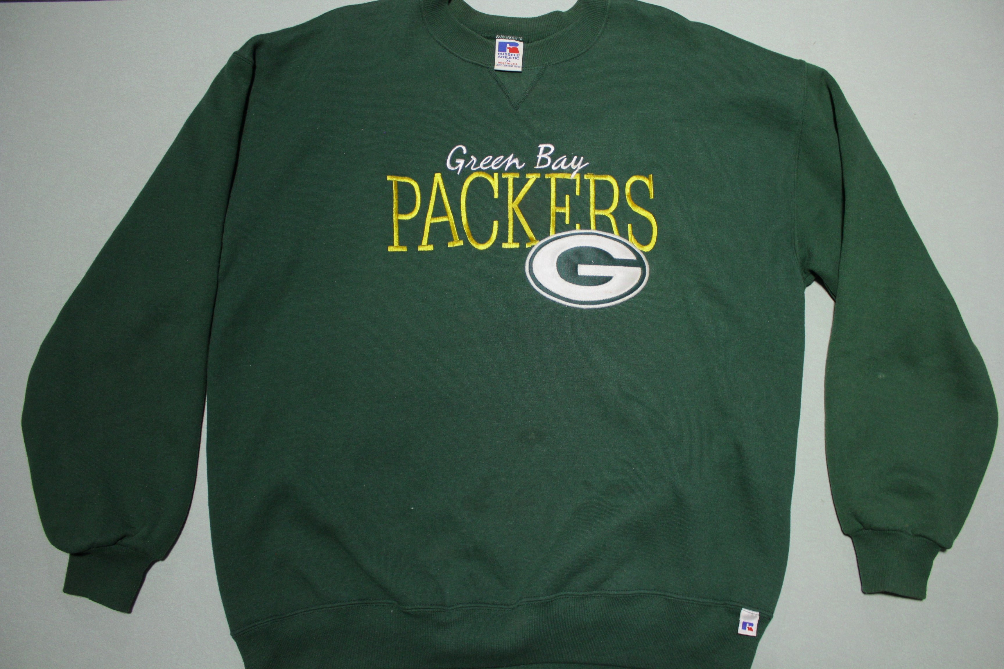 Greenbay Packers Big Logo Vintage 90's Russell Made in USA Crewneck Sweatshirt