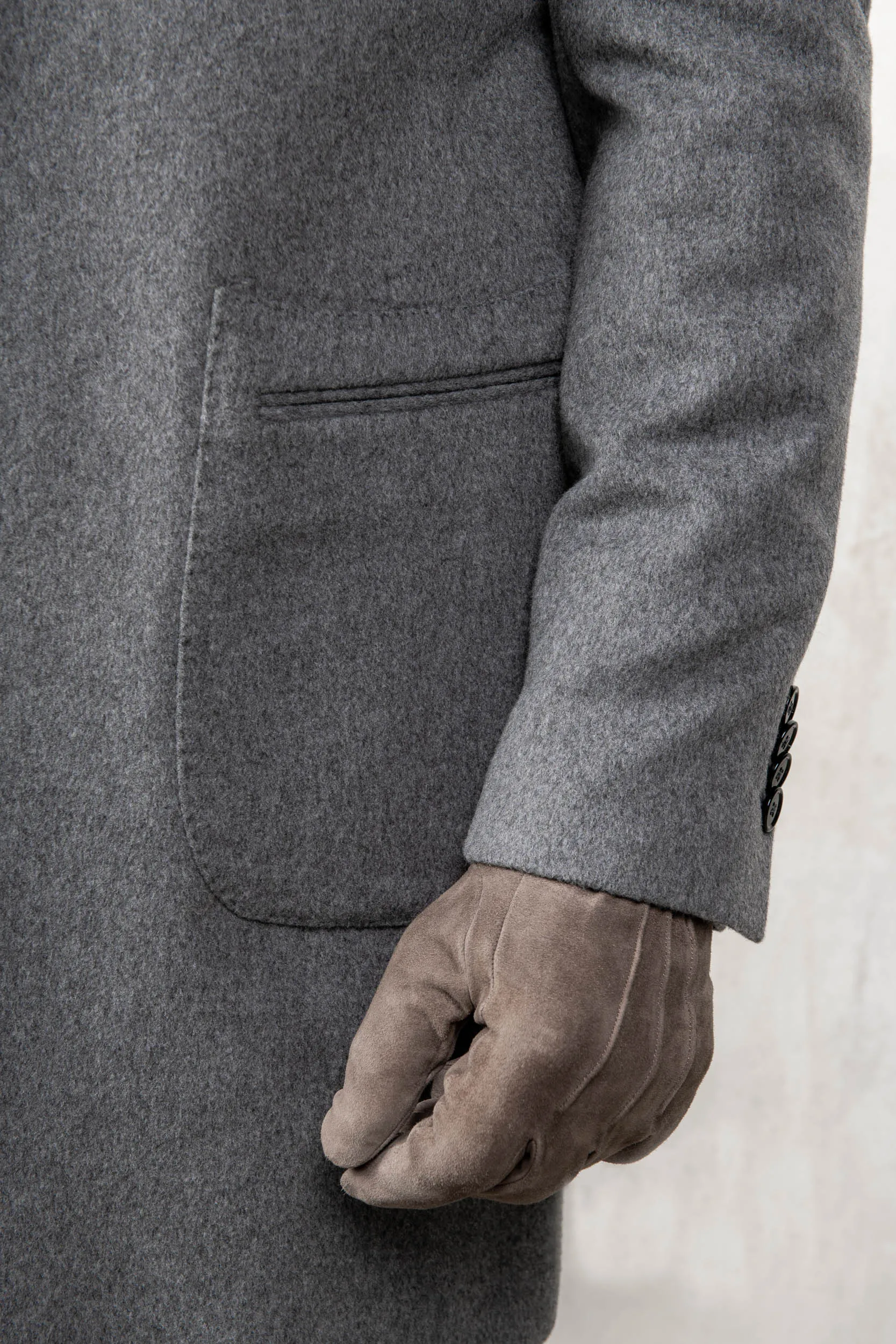 Grey coat in Loro Piana wool – Made in Italy