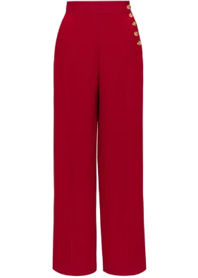 Hell Bunny Ginger 40's Swing Trousers Dark Red