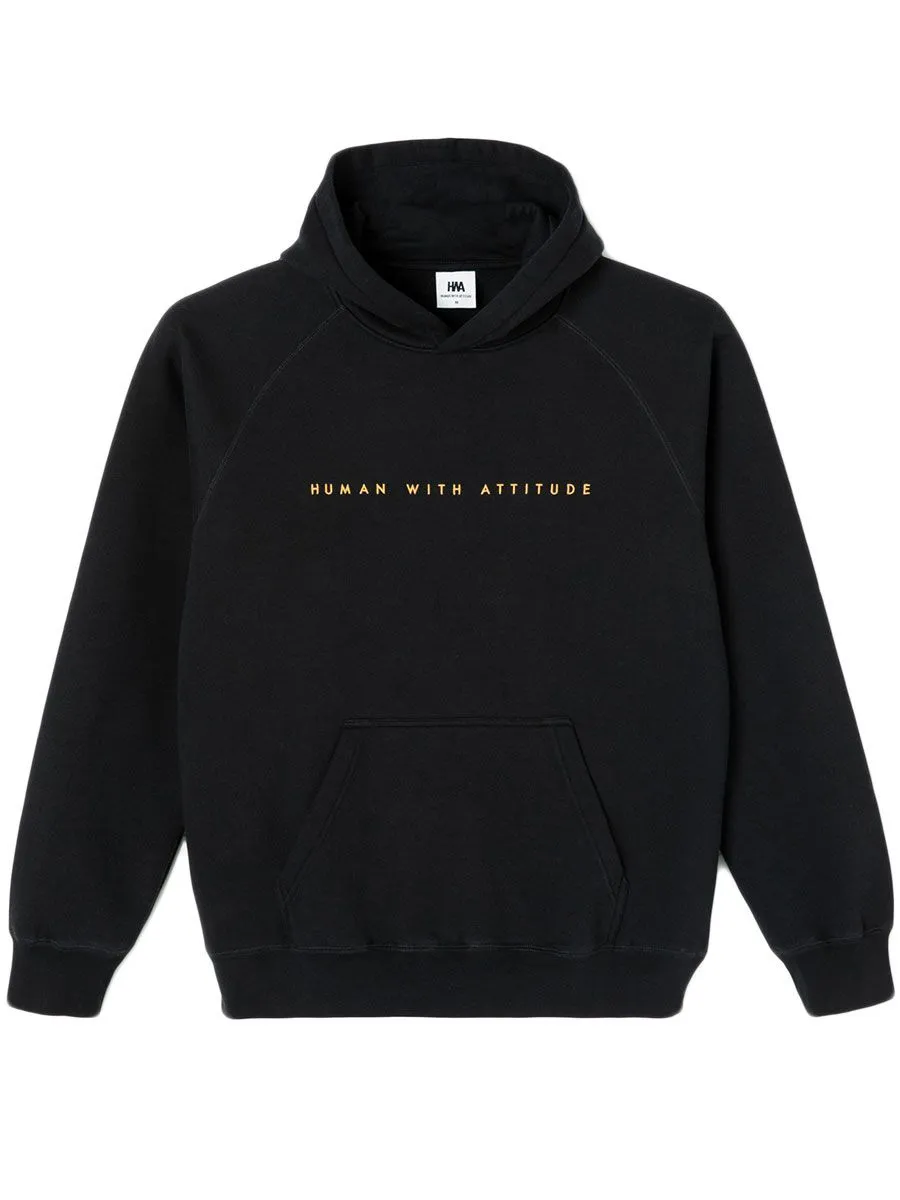 Human With Attitude Logo Hoody - Black