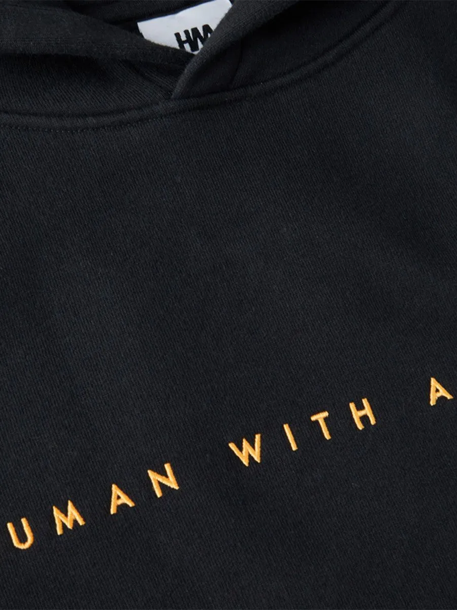 Human With Attitude Logo Hoody - Black